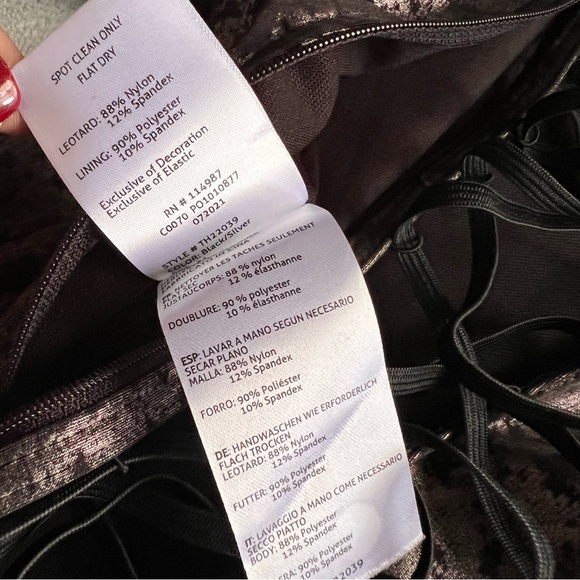 Tenth House Dance Metallic Foiled Ruffle Leotard Performance Stage Costume Black - Picture 12 of 13